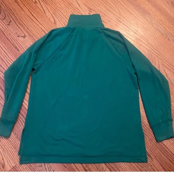 J. Crew Wide Button-Collar Tunic Sweatshirt – Cloudspun Fleece Green Size M - Picture 5 of 7